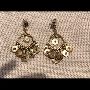 Vintage Brass Chandelier Earrings
